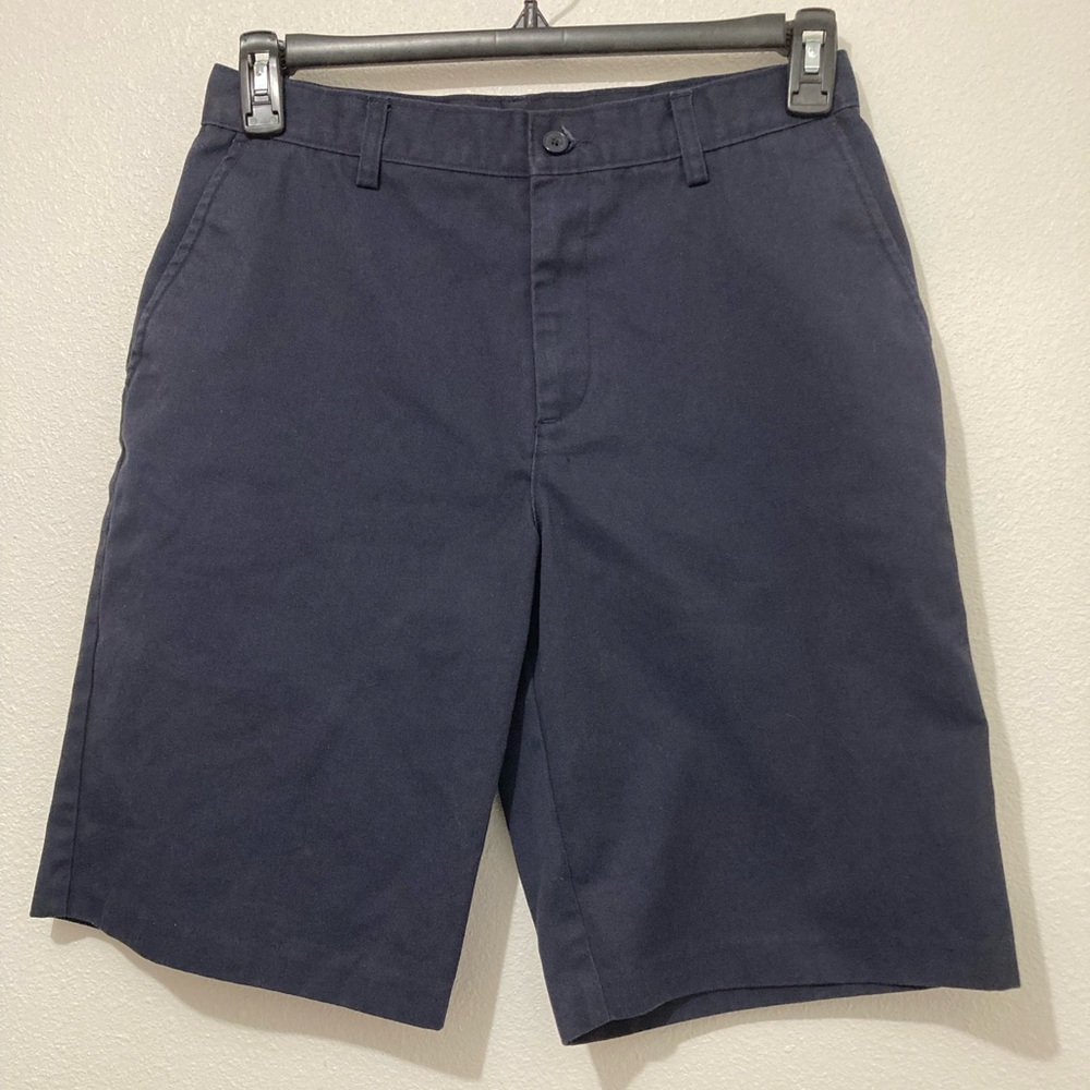 Edwards Navy Blue Flat Front Poly Cotton Men Dress Shorts size 30